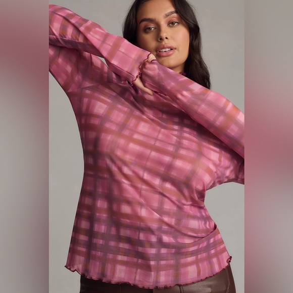 Anthropologie Pilcro Plaid Turtleneck Top - Picture 11 of 15